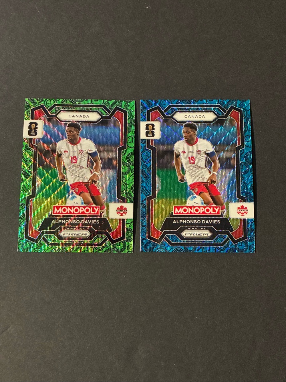 2026 Panini Prizm Monopoly World Cup- Alphonso Davies #78 Green & Blue Card Lot